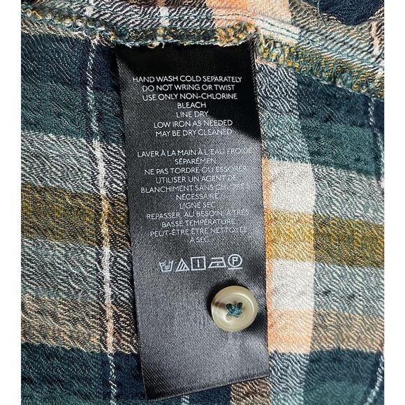 Anthropologie Pilcro Hadley Relaxed Top Plaid Button Down Shirt Size Small - Picture 7 of 8